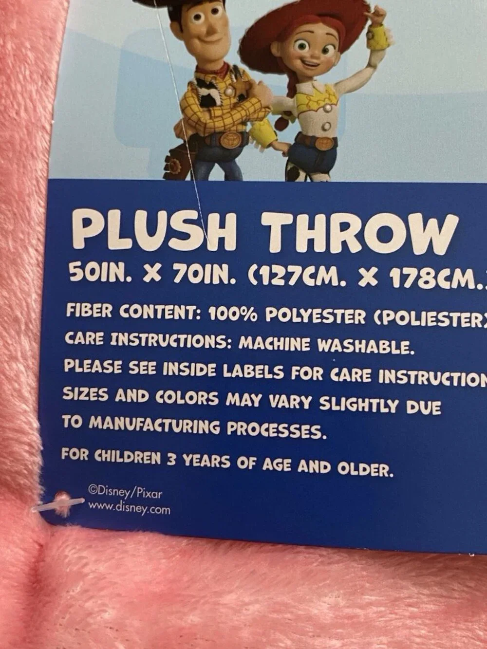 Disney Pixar Toy Story 5 Jessie Bullseye Plush Throw Blanket Pink 50” X 70” NEW